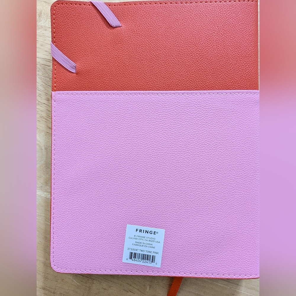 Fringe Studio Pink and Red Vegan Leather Pocket Notebook - Picture 4 of 6